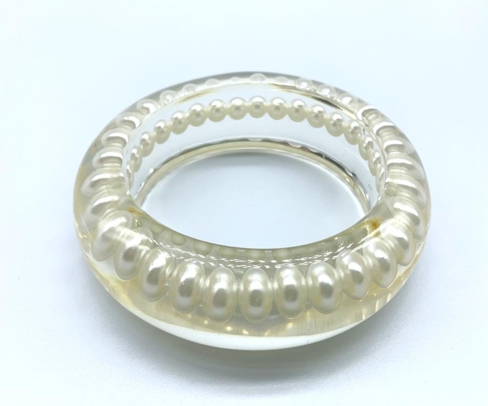 Newest design diamond inside transparent resin bracelet for women
