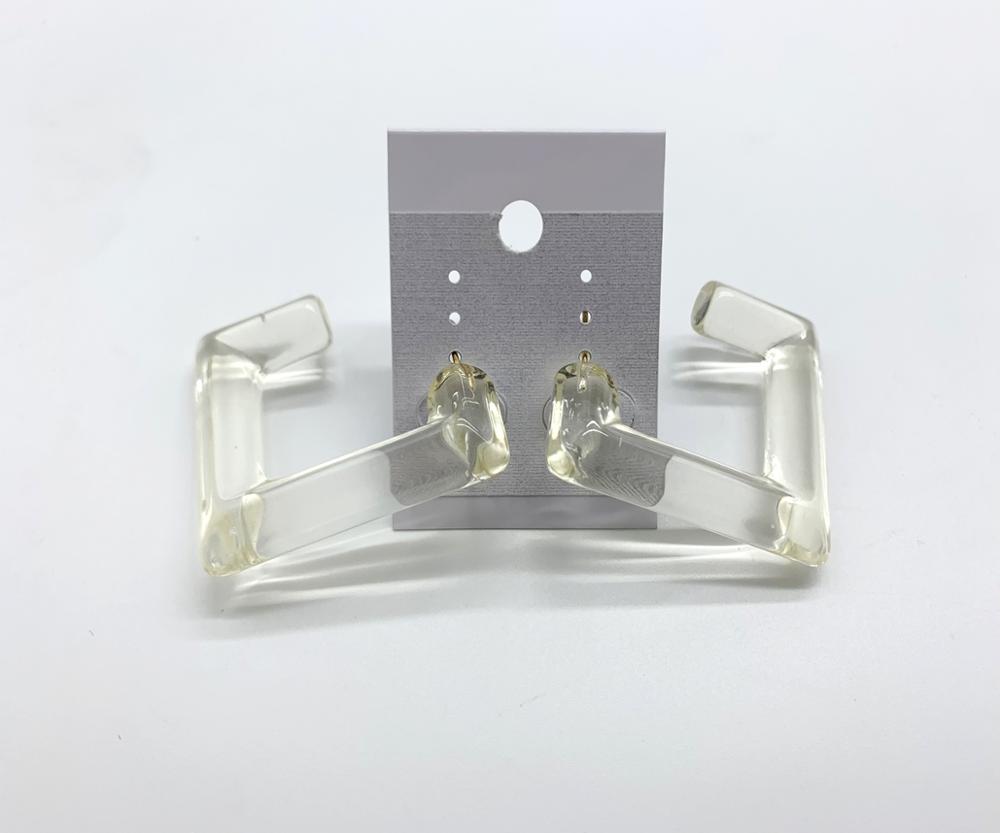Newest design clear acrylic square earrings for women